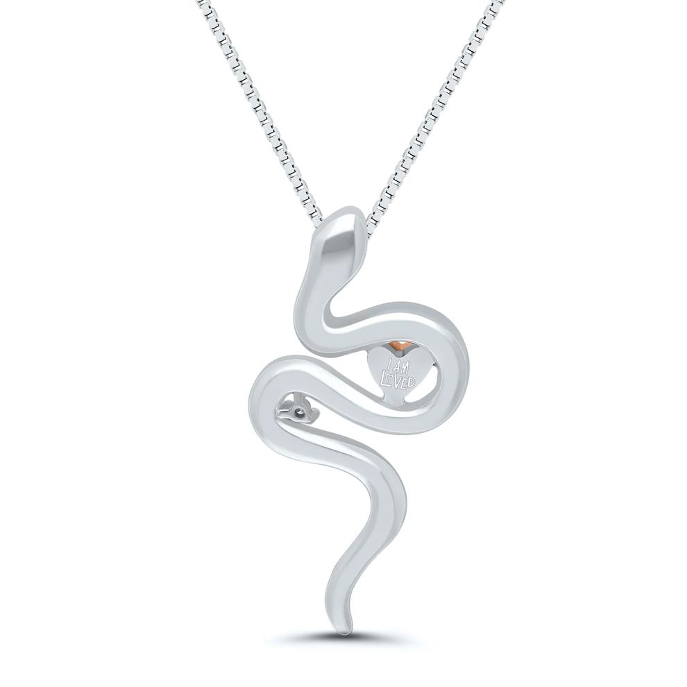 Diamond Snake Pendant in Sterling Silver – Image 3 of 4