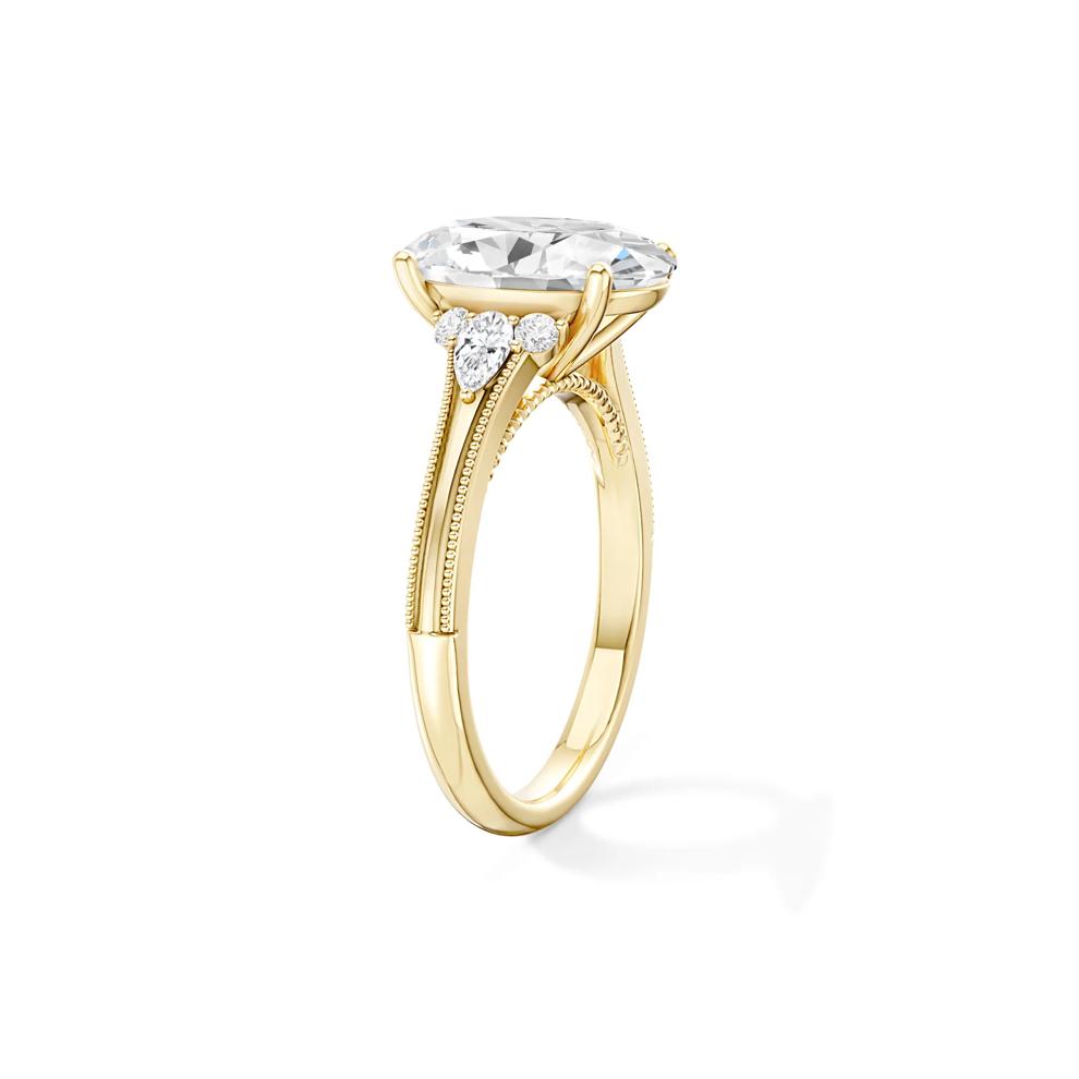 Gia Lab Grown Diamond Oval Center Engagement Ring in 18K Yellow Gold (3 1/4 ct. tw.) – Image 4 of 4
