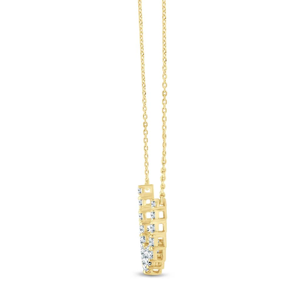 Lab Grown Diamond Prong-Set Front Necklace in 10K Yellow Gold (1 ct. tw.) – Image 2 of 3