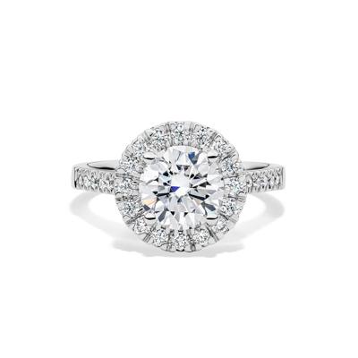 Lab-Created Moissanite Round Halo Ring in 10K White Gold (2 1/4 ct. dew)