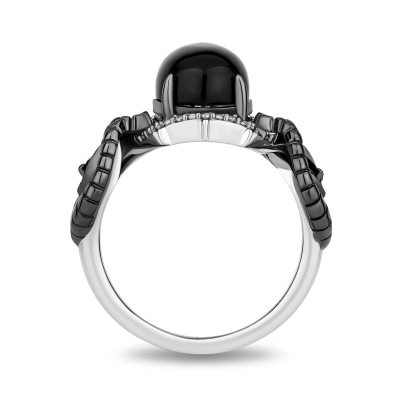 Maleficent Onyx and Diamond Ring in Sterling Silver &#40;1/10 ct. tw.&#41; – Image 2 of 4