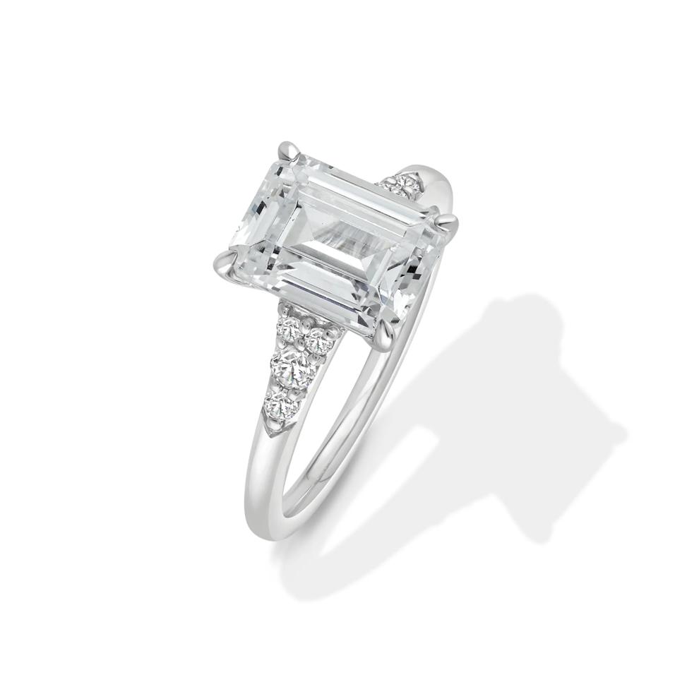 Lab Grown Diamond Emerald Engagement Ring in 14K White Gold (2 3/4 ct. tw.) – Image 4 of 4