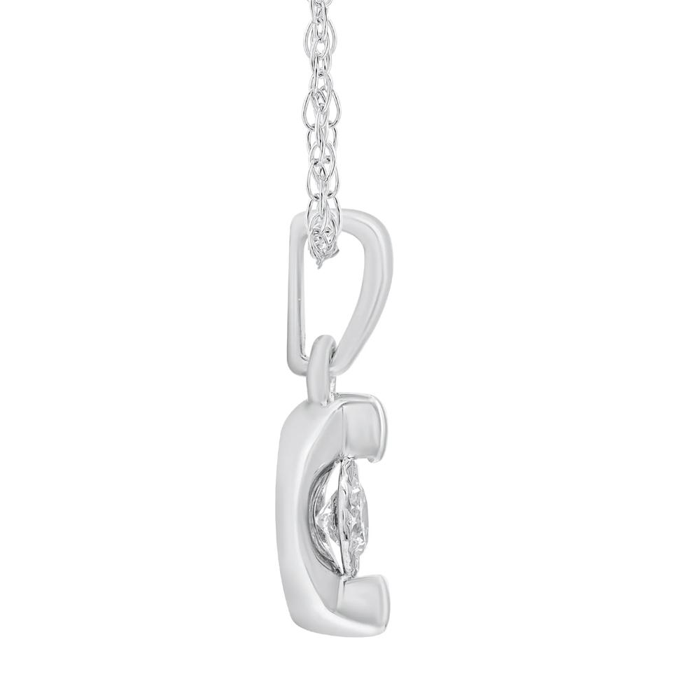 Diamond Pendant in 10K White Gold (1/10 ct. tw.) – Image 2 of 3