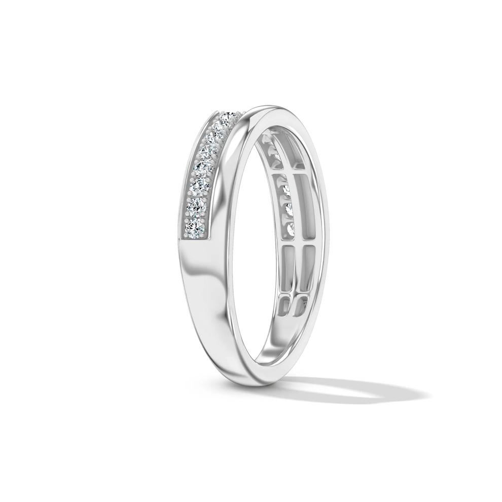 Lab Grown Diamond Bold Stacked Open Band in 10K White Gold (1/5 ct. tw.) – Image 3 of 4