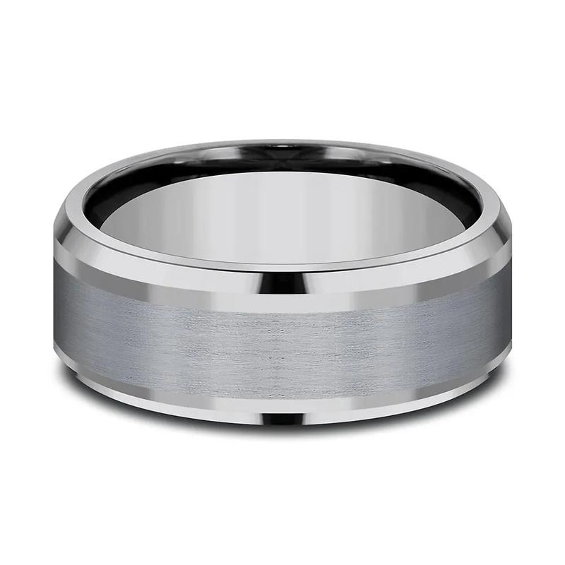 Men&#39;s Satin Finish Band in Tantalum, 8MM – Image 1 of 3