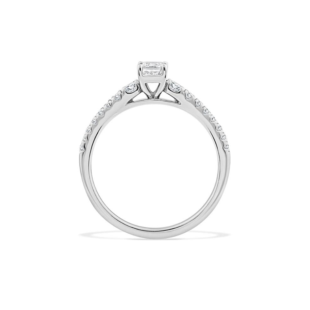 Diamond Emerald-Cut Center Engagement Ring in 14K White Gold (3/4 ct. tw.) – Image 2 of 4