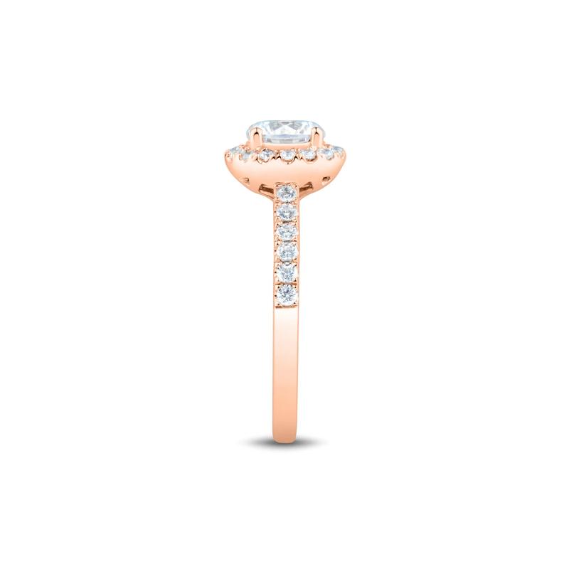 Lab Grown Diamond Round Halo Engagement Ring in 14K Rose Gold &#40;1 1/2 ct. tw.&#41; – Image 3 of 3