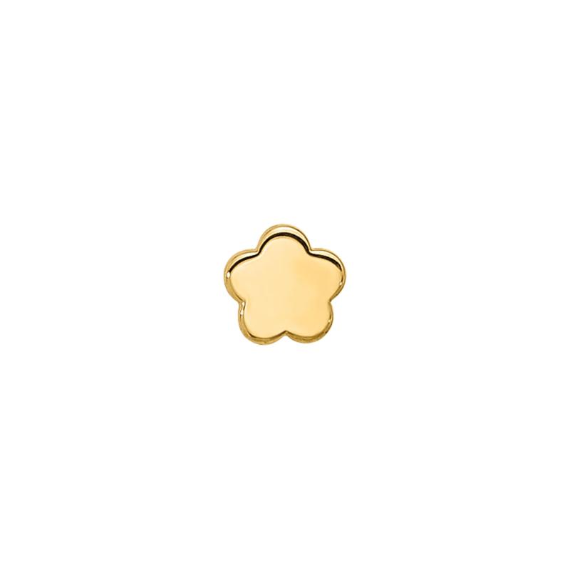 Polished Flower Nose Stud in 14K Yellow Gold, 20 Gauge – Image 3 of 3