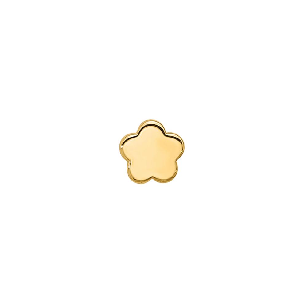 Polished Flower Nose Stud in 14K Yellow Gold, 20 Gauge – Image 3 of 3