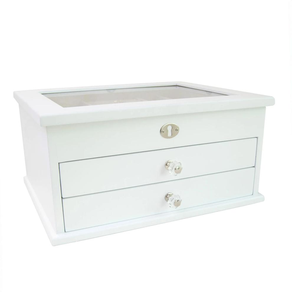 Lili White Wood Jewelry Box – Image 1 of 3