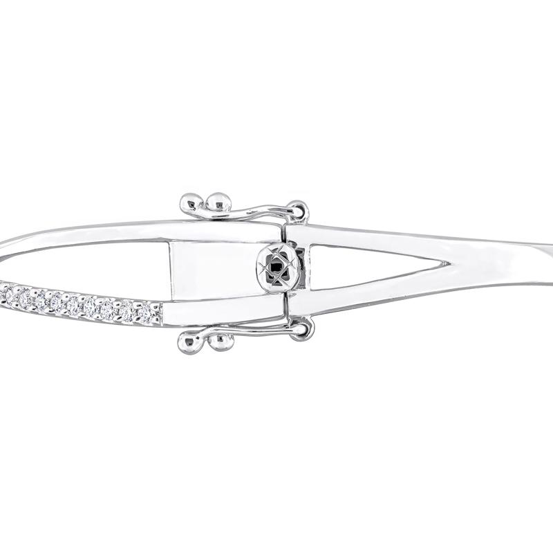 Lab-Created Moissanite Bangle Bracelet in Sterling Silver – Image 3 of 6