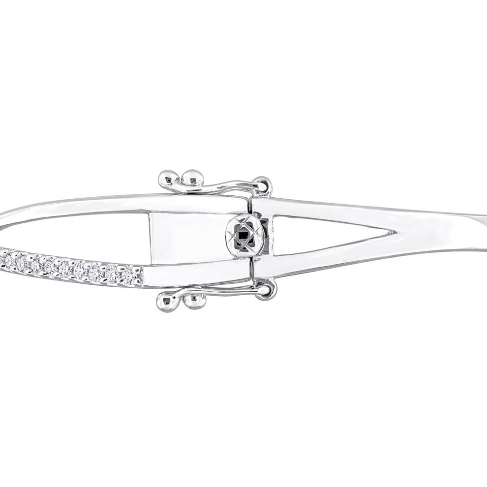 Lab-Created Moissanite Bangle Bracelet in Sterling Silver – Image 3 of 6