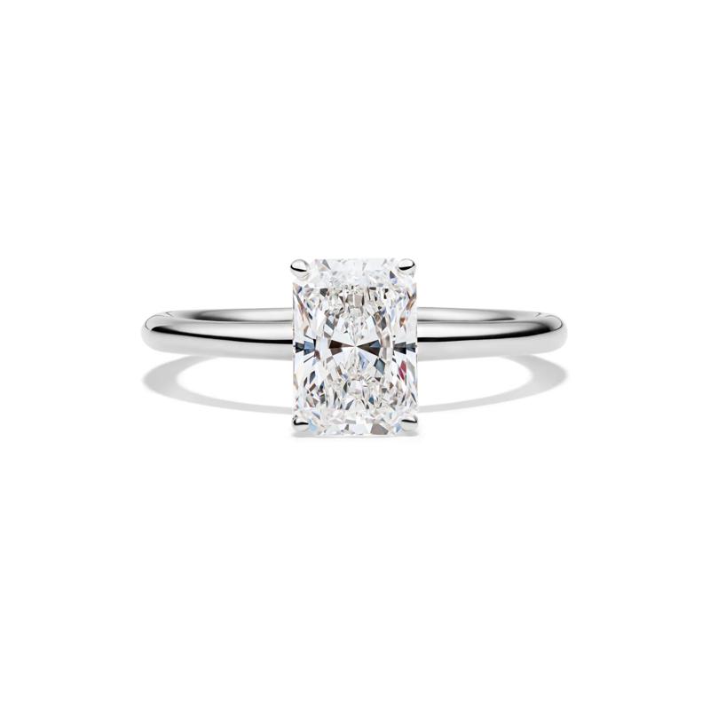 Lab Grown Diamond Radiant-Cut Solitaire Ring in Platinum (1 1/2 ct.) – Image 1 of 4