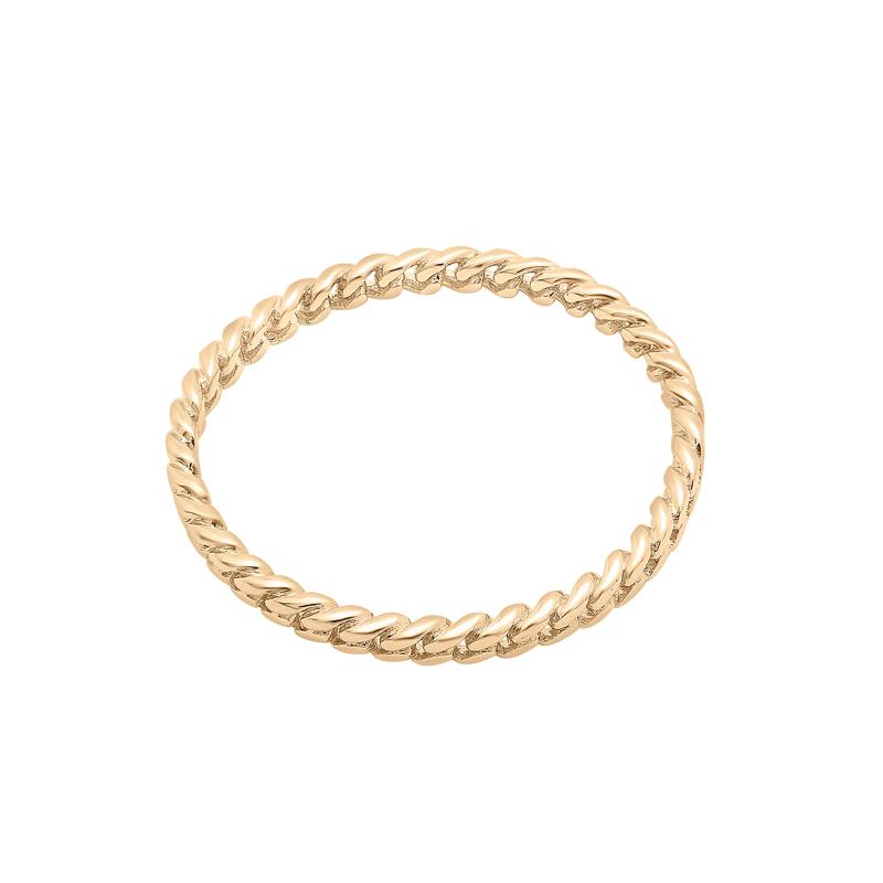 Mini Curb Link Ring in 14K Yellow Gold – Image 4 of 7
