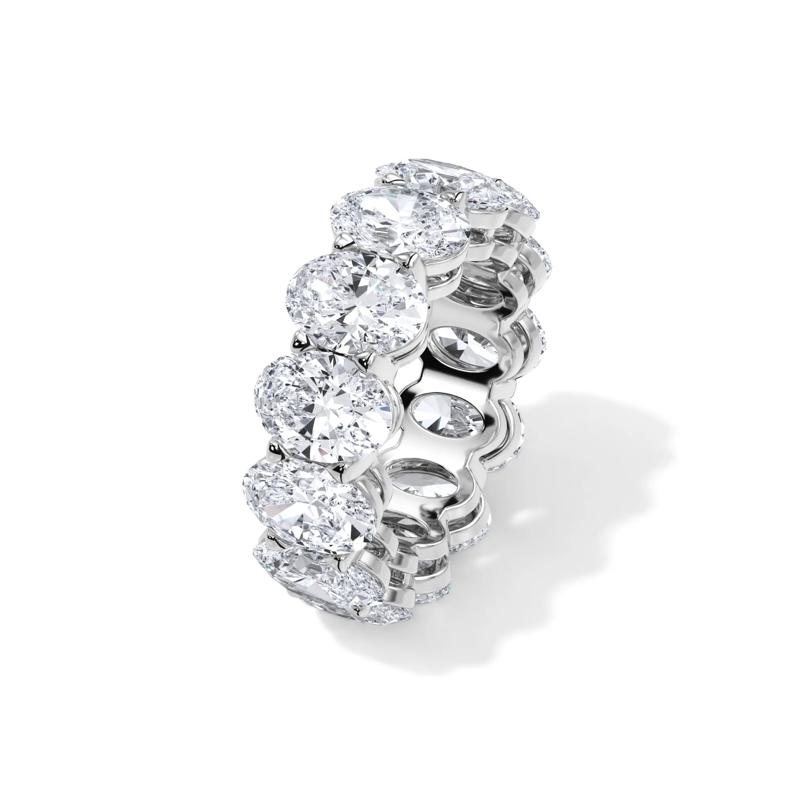 Lab Grown Diamond Oval Eternity Band in 18K White Gold &#40;13 ct. tw.&#41; – Image 4 of 4