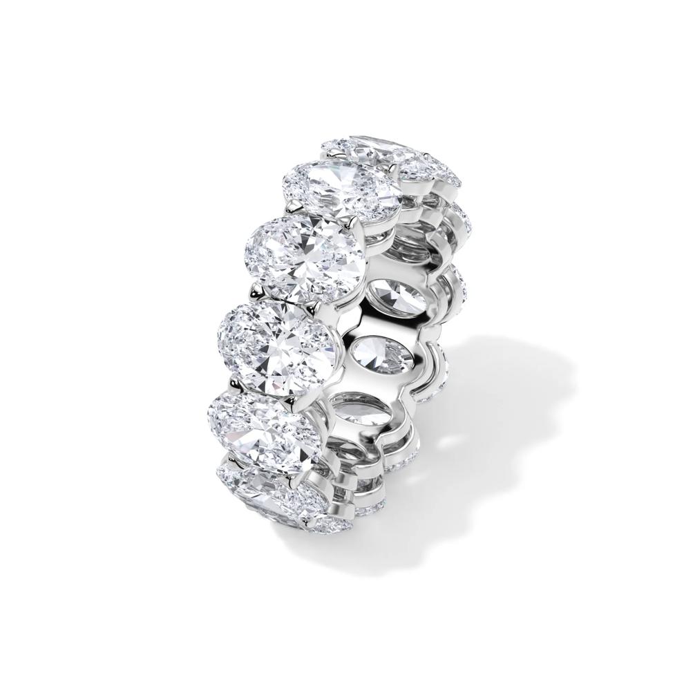 Lab Grown Diamond Oval Eternity Band in 18K White Gold (13 ct. tw.) – Image 4 of 4