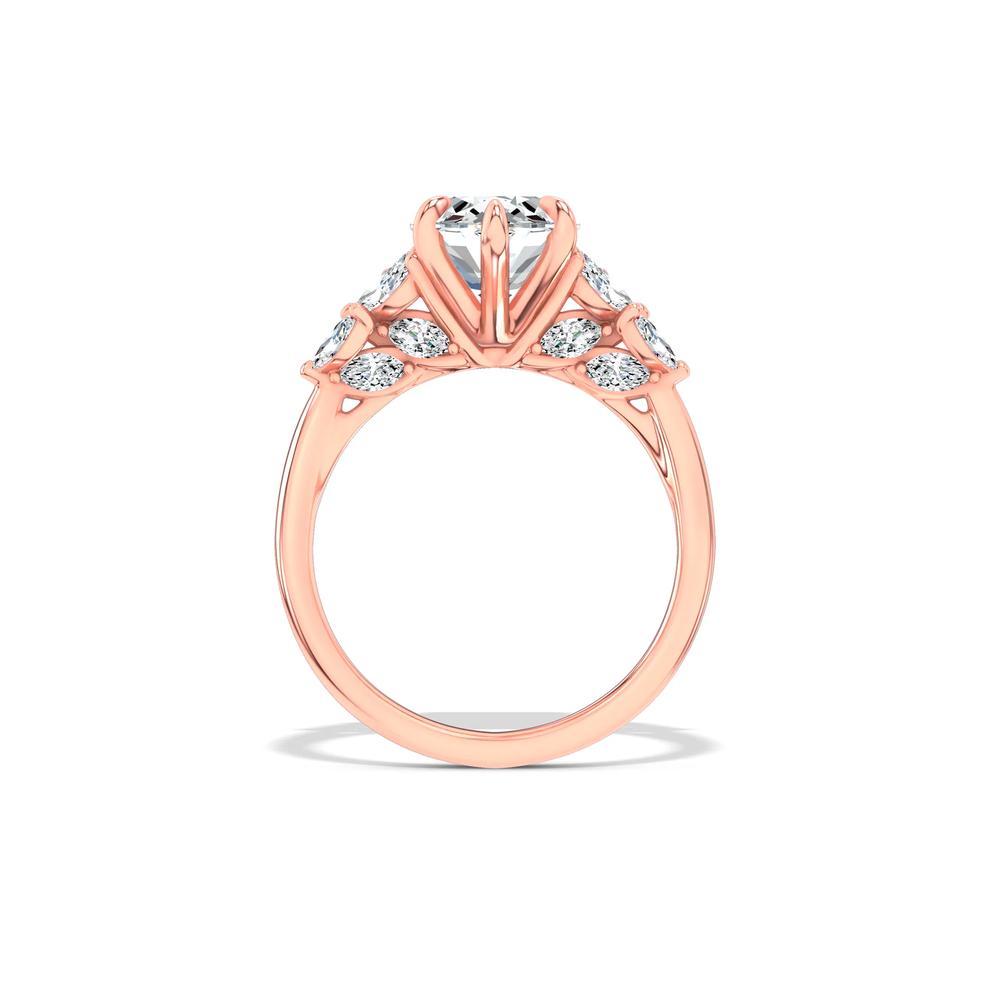 Lab Grown Diamond Marquise Center Engagement Ring in 14K Rose Gold (3 3/4 ct. tw.) – Image 2 of 4