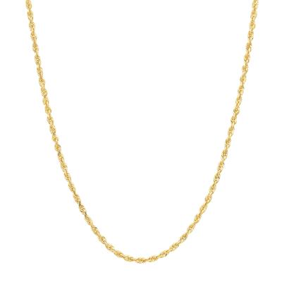 Heavy Hollow Glitter Rope Chain Necklace in 10K Gold