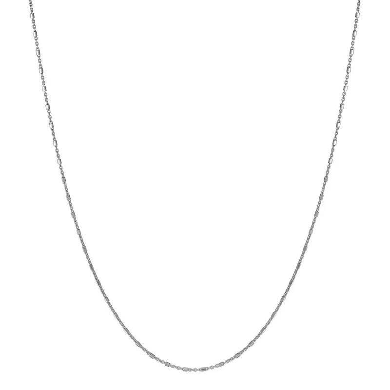 Diamond Cut Square Bead Necklace in Sterling Silver – Image 1 of 3