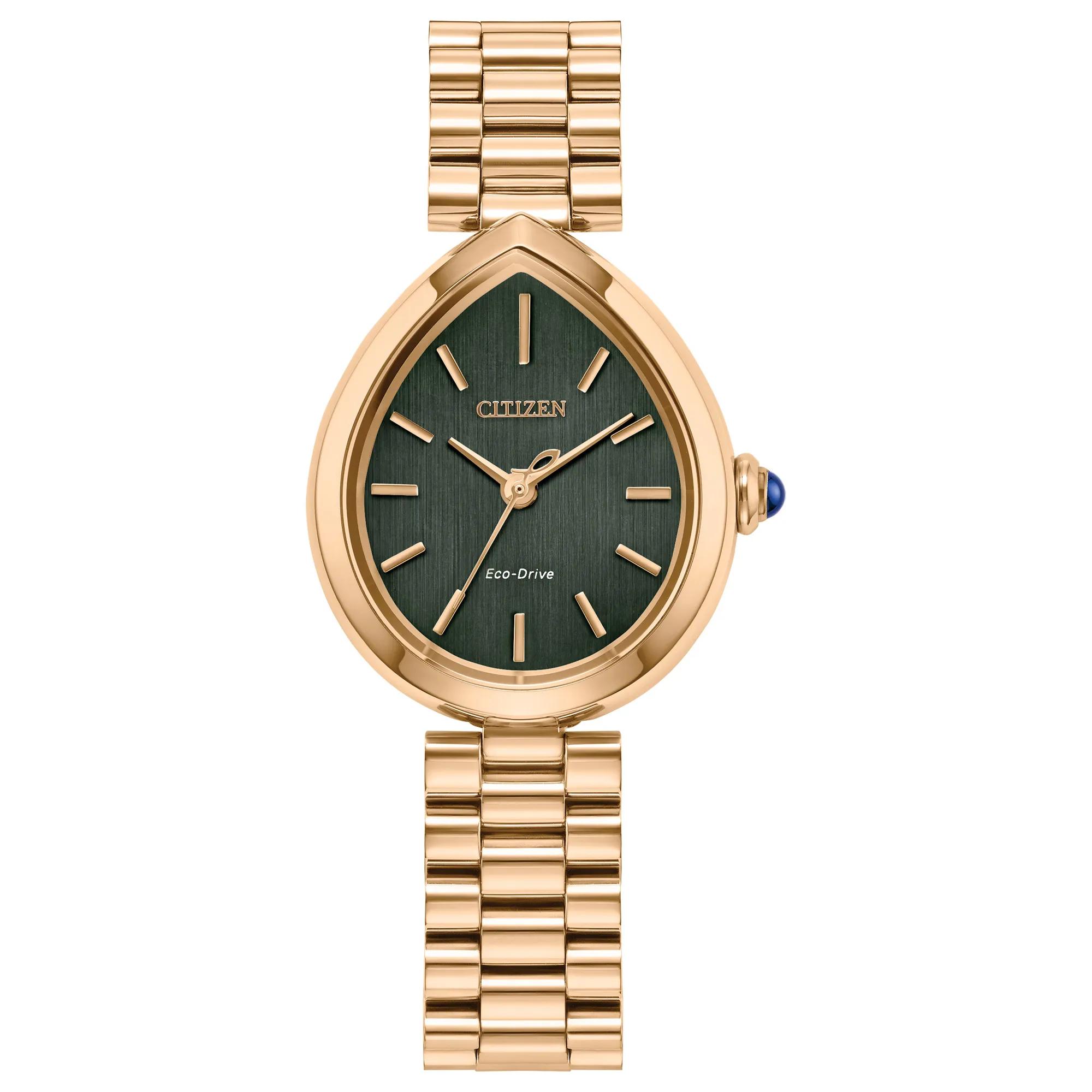 Citizen® Eco™ Ladies' L Rainell Watch With Green Dial in Gold