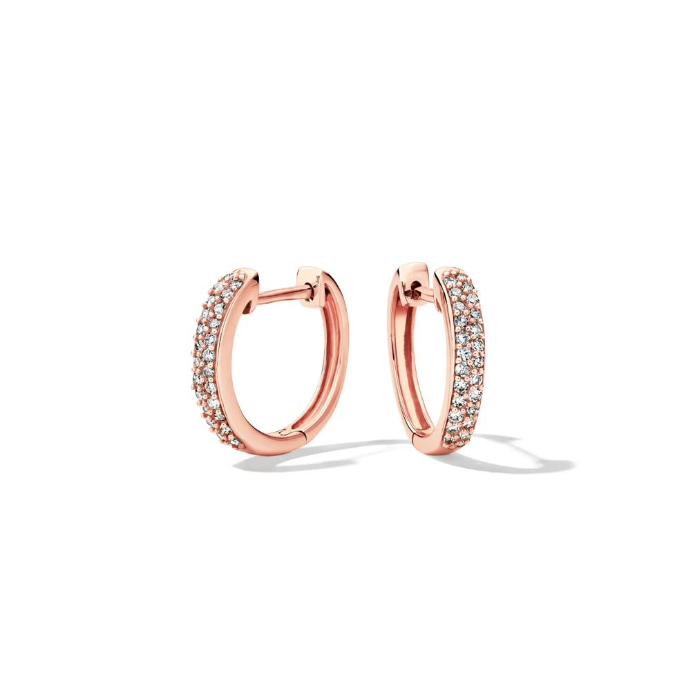 1/4 ct. tw. Diamond Hoop Earrings in 10K Rose Gold – Image 1 of 2