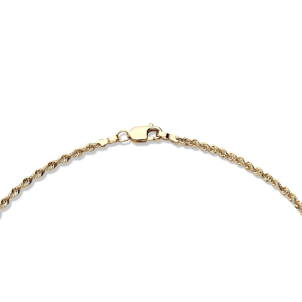 Heavy Hollow Glitter Rope Chain Necklace in 10K Yellow Gold, 20" – Image 3 of 5