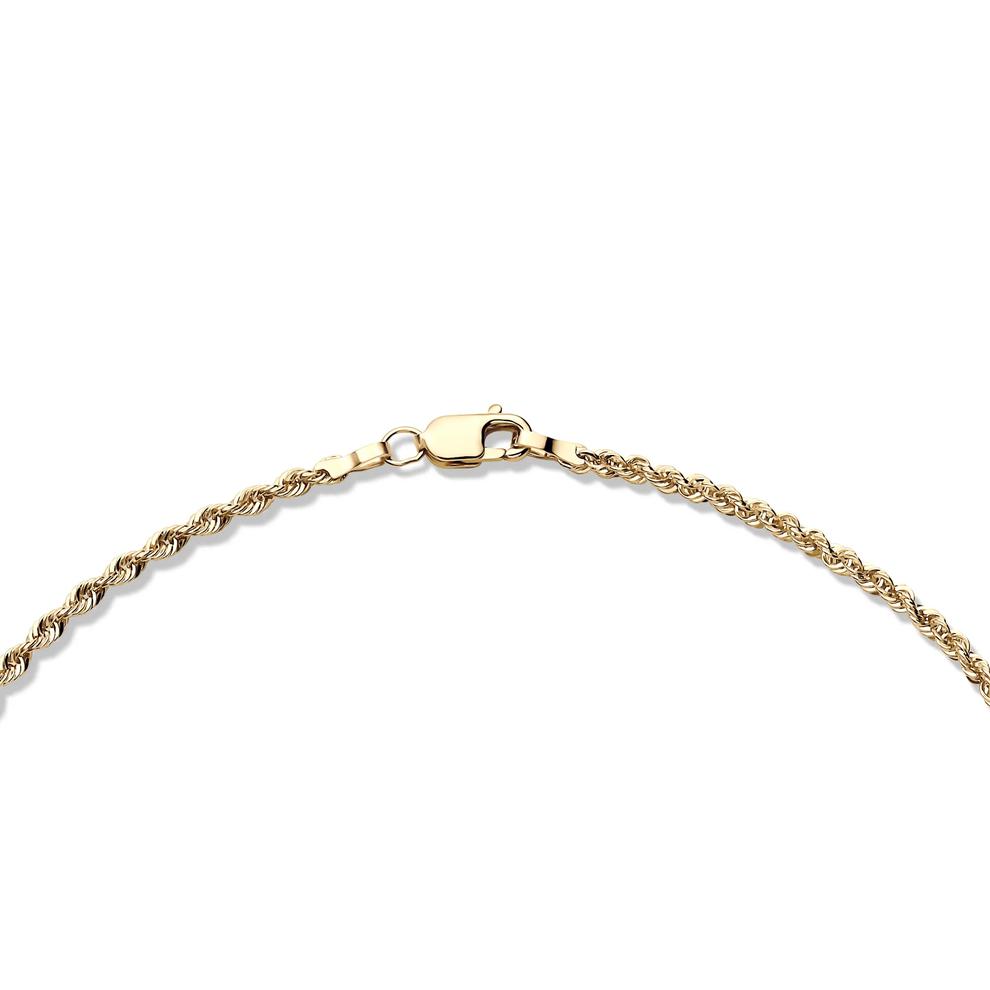 Heavy Hollow Glitter Rope Chain Necklace in 10K Yellow Gold, 20" – Image 3 of 5