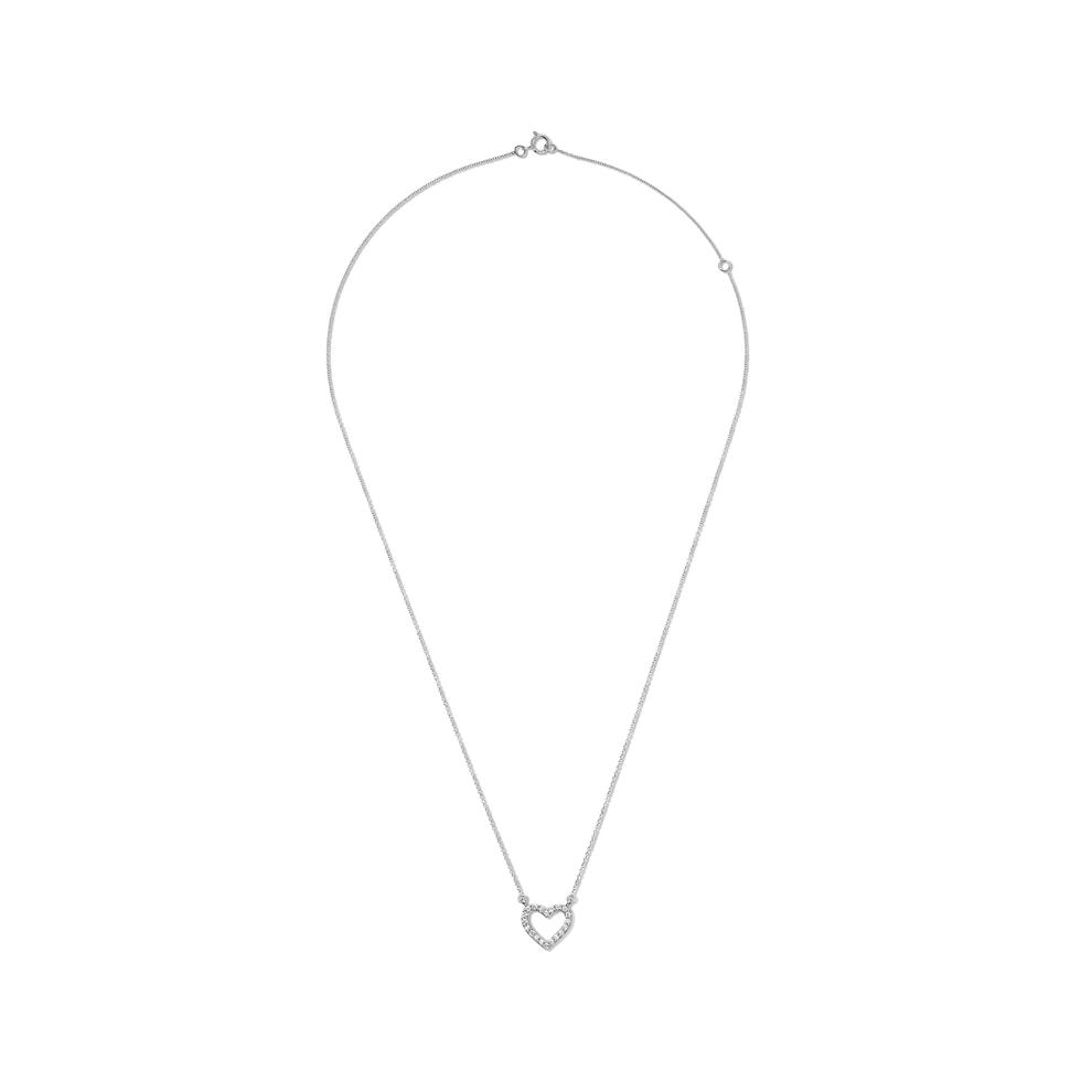 Diamond Heart Pendant Necklace in 14K White Gold (1/5 ct. tw.) – Image 2 of 2