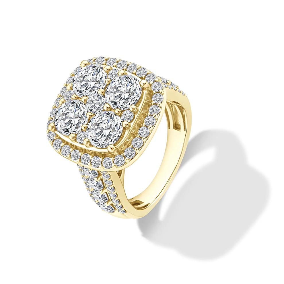 Lab Grown Diamond Halo Center Composite Engagement Ring in 10K Yellow Gold (5 ct. tw.) – Image 4 of 4