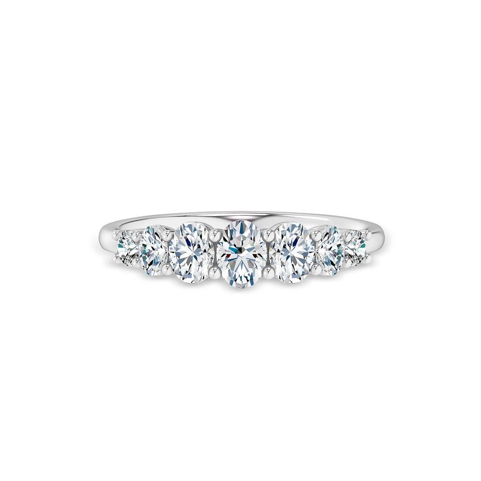 Lab Grown Diamond Graduated Seven-Stone Anniversary Band in 10K Gold – Image 1 of 1