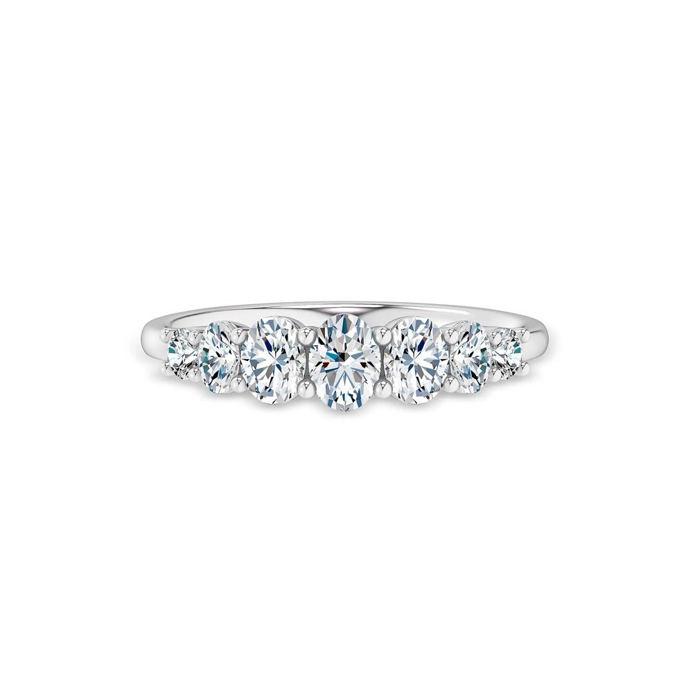 Lab Grown Diamond Graduated Seven-Stone Anniversary Band in 10K White Gold (3/4 ct. tw.) – Image 1 of 4