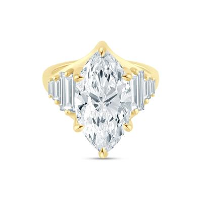 Lab Grown Diamond Marquise Engagement Ring in 18K Gold