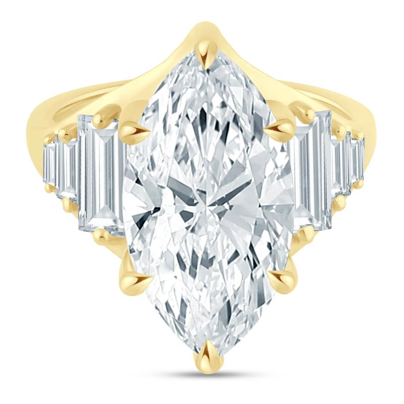 Lab Grown Diamond Marquise Engagement Ring in 18K Yellow Gold &#40;6 3/8 ct. tw.&#41; – Image 1 of 3
