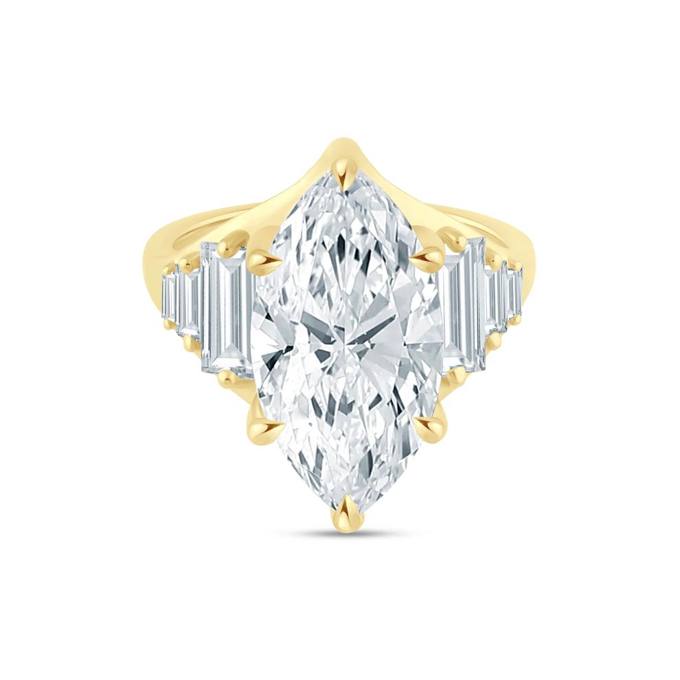 Lab Grown Diamond Marquise Engagement Ring in 18K Yellow Gold (6 3/8 ct. tw.) – Image 1 of 3