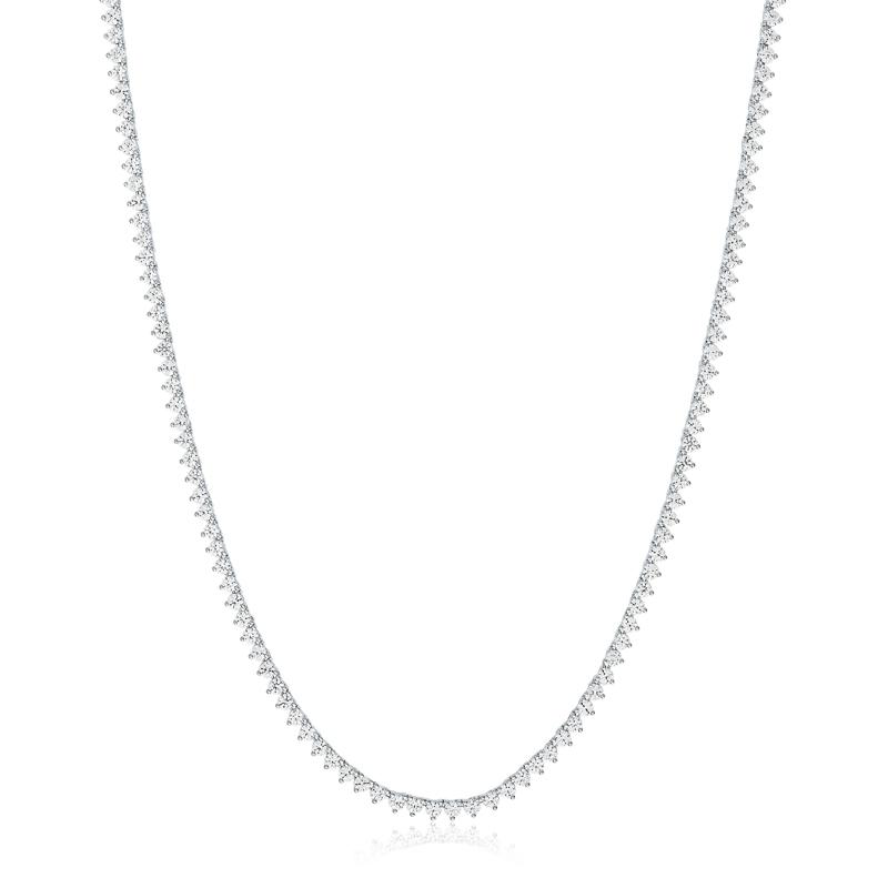 Lab-Created White Sapphire Tennis Necklace in Sterling Silver – Image 1 of 2