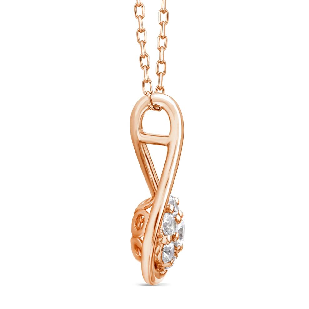 Lab Grown Diamond Cluster Drop Pendant in 10K Rose Gold (1/2 ct. tw.) – Image 2 of 3