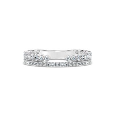 Lab Grown Diamond Double Row Split Open Band in 14K White Gold (1/2 ct. tw.)