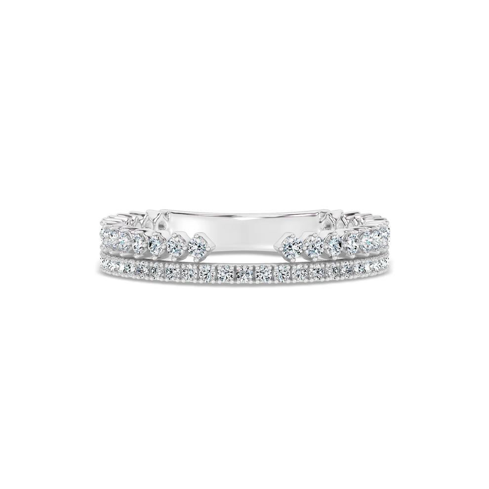 Lab Grown Diamond Double Row Split Open Band in 14K White Gold (1/2 ct. tw.) – Image 1 of 4