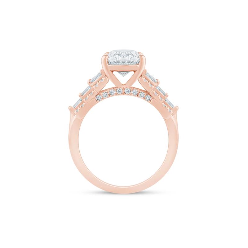Lab Grown Diamond Oval Engagement Ring in 14K Rose Gold &#40;3 /12 ct. tw.&#41; – Image 2 of 3