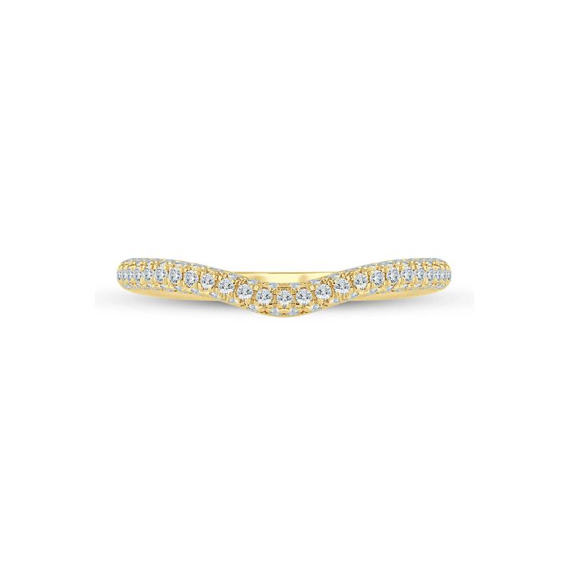 Lab Grown Diamond Pave Contour Band in 14K Yellow Gold (1/3 ct. tw.) – Image 1 of 3