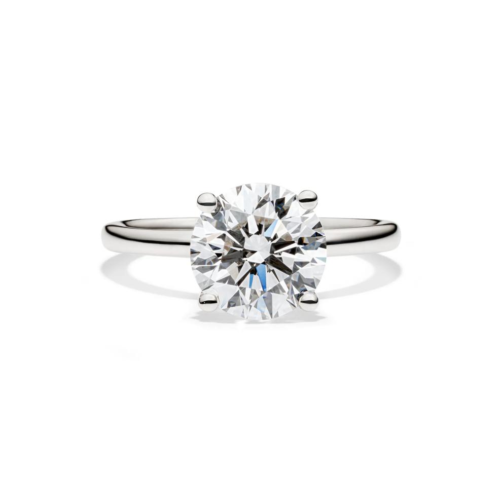 Lab Grown Diamond Solitaire Round Engagement Ring in 14k White Gold (3 ct.) – Image 1 of 4