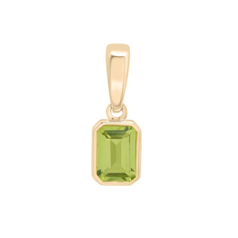 Peridot Octagon Clip-On Pendant in Vermeil – Image 1 of 5