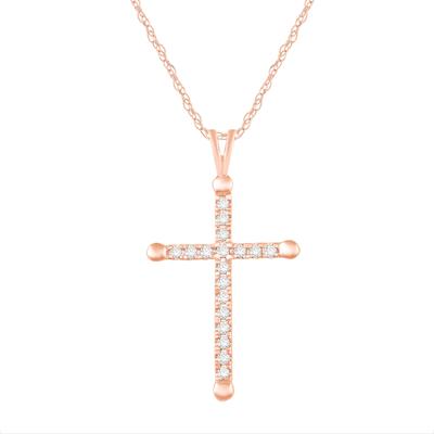 Diamond Cross Pendant in 10K Rose Gold (1/4 ct. tw.)