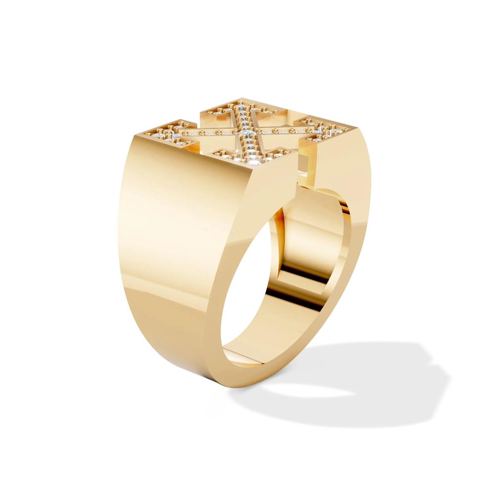 Men's Lab Grown Diamond Arrow Design Ring in Vermeil (1/2 ct. tw.) – Image 3 of 4