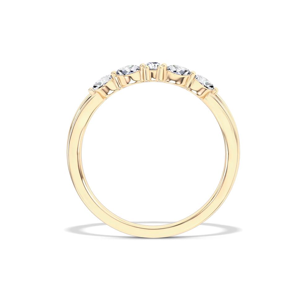 Lab Grown Diamond Marquise &amp; Round Bold Contour Band in 10K Yellow Gold (1/7 ct. tw.) – Image 2 of 4