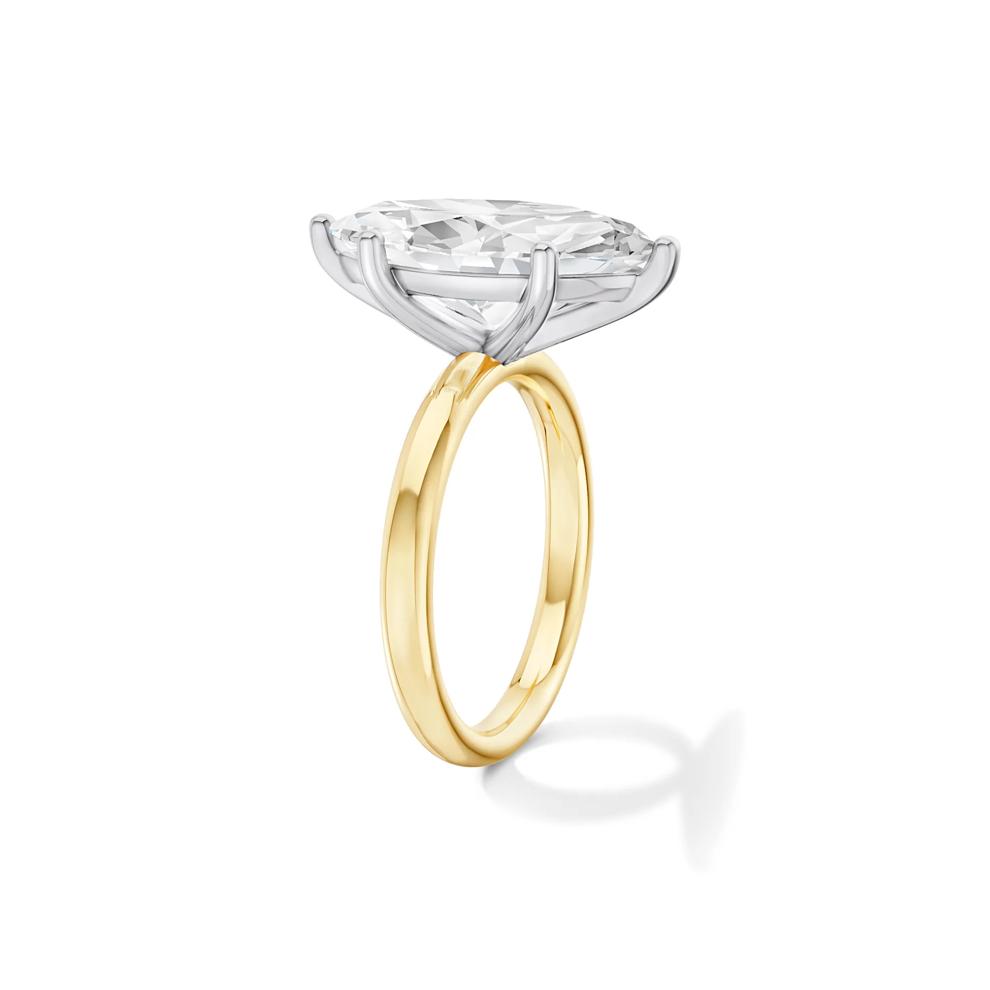 Lab Grown Diamond Marquise Solitaire Engagement Ring in 14K Yellow &amp; White Gold (5 ct.) – Image 3 of 4