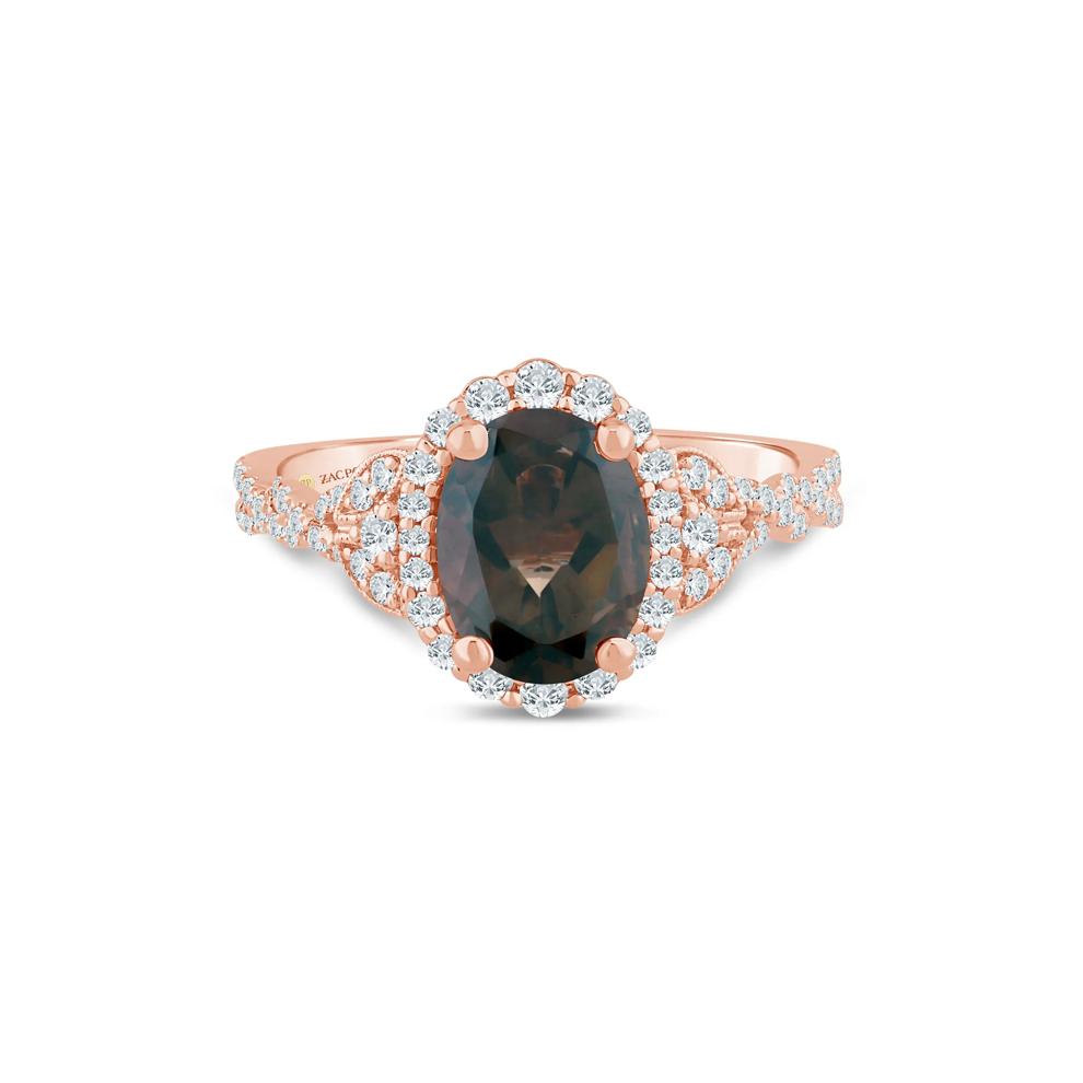 Afton Smoky Quartz and Diamond Engagement Ring in 14K Rose Gold (1/2 ct. tw.) – Image 1 of 3