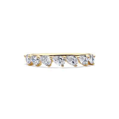 Lab Grown Diamond Pear-Shaped Slant Anniversary Band in 10K Yellow Gold (1 ct. tw.)