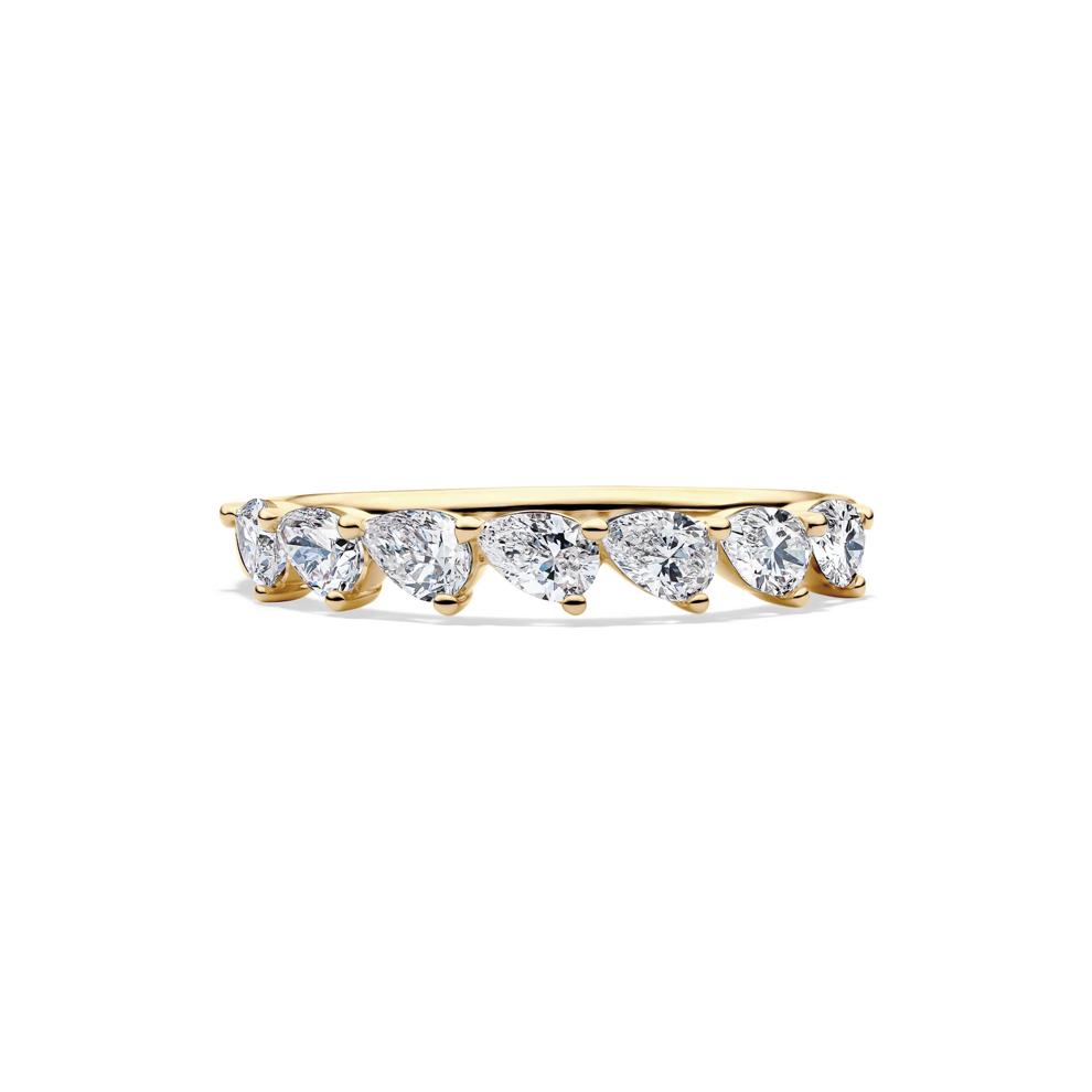 Lab Grown Diamond Pear-Shaped Slant Anniversary Band in 10K Yellow Gold (1 ct. tw.) – Image 1 of 4