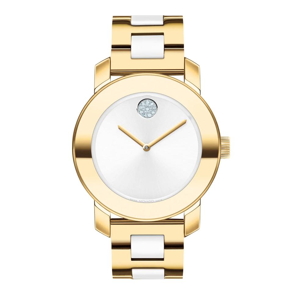 Ceramic Men&rsquo;s Watch in Gold Ion-Plated Stainless Steel – Image 1 of 3